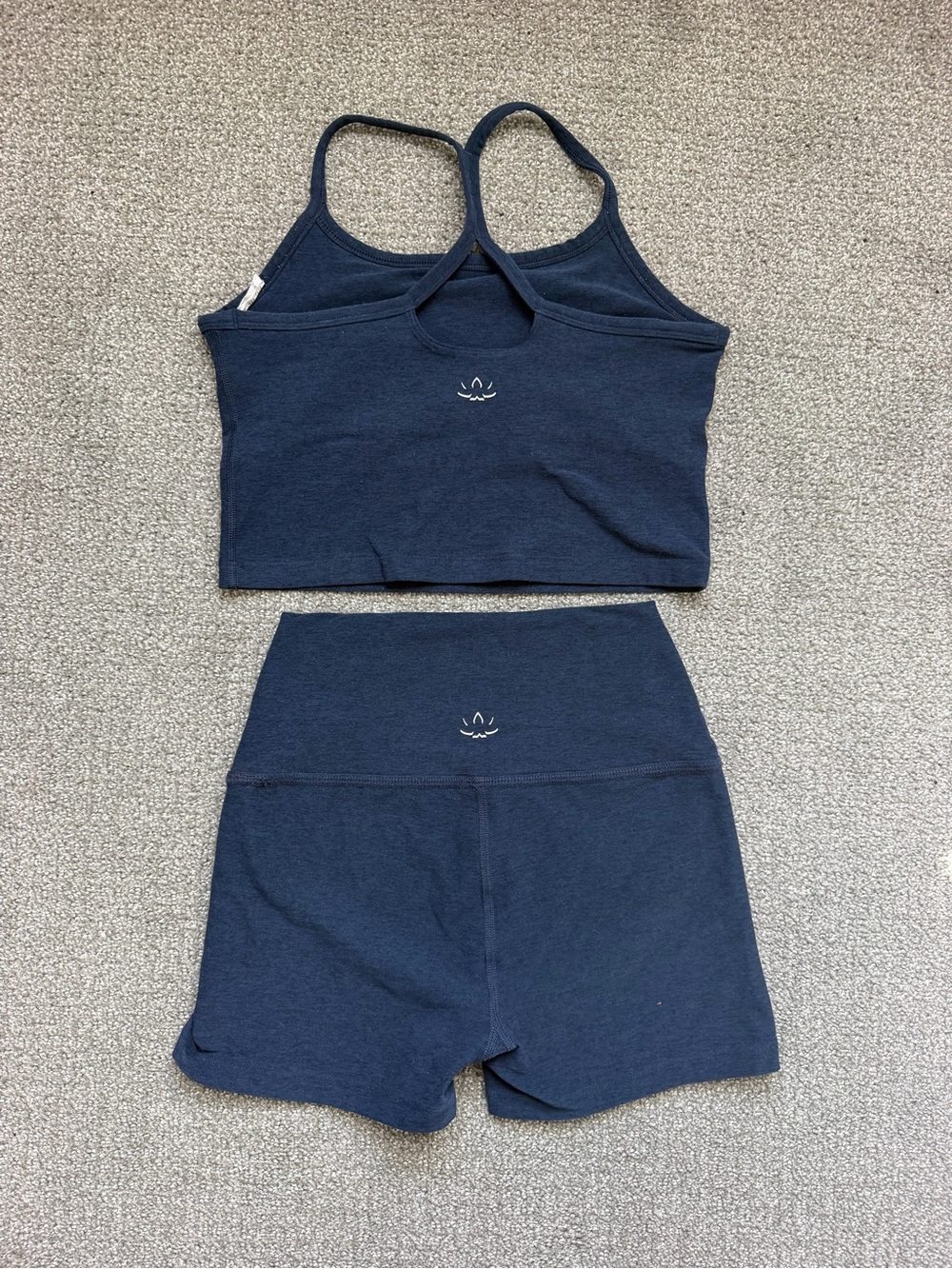 Beyond Yoga Spacedye Slim Racerback Cropped Tank & Spacedye Keep Pace 3” Short